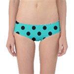 Polka Dots - Black on Turquoise Classic Bikini Bottoms