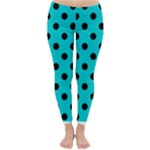 Polka Dots - Black on Cyan Winter Leggings