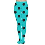 Polka Dots - Black on Cyan Women s Tights