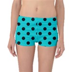 Polka Dots - Black on Cyan Boyleg Bikini Bottoms