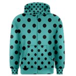 Polka Dots - Black on Verdigris Men s Zipper Hoodie