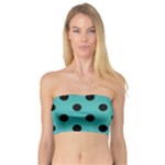 Polka Dots - Black on Verdigris Bandeau Top