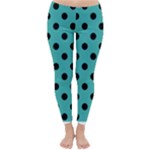 Polka Dots - Black on Verdigris Winter Leggings