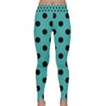 Polka Dots - Black on Verdigris Yoga Leggings