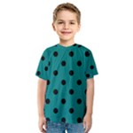 Polka Dots - Black on Teal Kid s Sport Mesh Tee