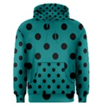 Polka Dots - Black on Teal Men s Pullover Hoodie