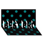 Polka Dots - Teal on Black BEST BRO 3D Greeting Card (8x4)