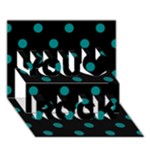 Polka Dots - Teal on Black You Rock 3D Greeting Card (7x5)