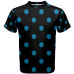 Polka Dots - Cerulean on Black Men s Cotton Tee