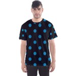 Polka Dots - Cerulean on Black Men s Sport Mesh Tee