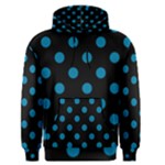 Polka Dots - Cerulean on Black Men s Pullover Hoodie