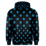 Polka Dots - Cerulean on Black Men s Zipper Hoodie