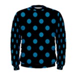 Polka Dots - Cerulean on Black Men s Sweatshirt