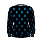 Polka Dots - Cerulean on Black Women s Sweatshirt