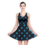 Polka Dots - Cerulean on Black Reversible Skater Dress