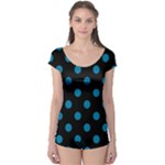 Polka Dots - Cerulean on Black Boyleg Leotard (Ladies)