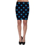 Polka Dots - Cerulean on Black Bodycon Skirt