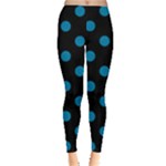 Polka Dots - Cerulean on Black Women s Leggings