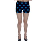 Polka Dots - Cerulean on Black Skinny Shorts