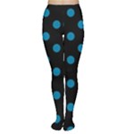 Polka Dots - Cerulean on Black Women s Tights