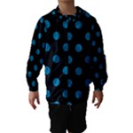 Polka Dots - Cerulean on Black Hooded Wind Breaker (Kids)