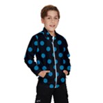 Polka Dots - Cerulean on Black Wind Breaker (Kids)