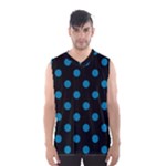 Polka Dots - Cerulean on Black Men s Basketball Tank Top