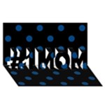 Polka Dots - Dark Cerulean on Black #1 MOM 3D Greeting Cards (8x4)