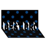 Polka Dots - Dark Cerulean on Black BEST BRO 3D Greeting Card (8x4)