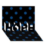 Polka Dots - Dark Cerulean on Black HOPE 3D Greeting Card (7x5)