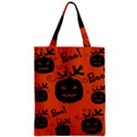 Halloween black pumpkins pattern Zipper Classic Tote Bag