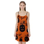 Halloween black pumpkins pattern Satin Night Slip