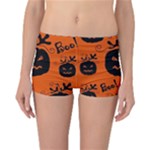 Halloween black pumpkins pattern Reversible Boyleg Bikini Bottoms