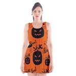 Halloween black pumpkins pattern Scoop Neck Skater Dress