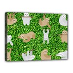 Funny Sloths Canvas 16  x 12  (Stretched)