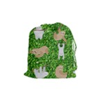 Funny Sloths Drawstring Pouch (Medium)