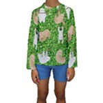 Funny Sloths Kids  Long Sleeve Swimwear