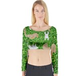 Funny Sloths Long Sleeve Crop Top (Tight Fit)