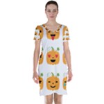 Halloween Pumpkin Emojis Short Sleeve Nightdress