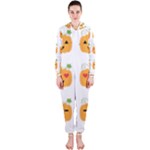 Halloween Pumpkin Emojis Hooded Jumpsuit (Ladies)