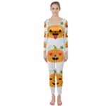 Halloween Pumpkin Emojis Long Sleeve Catsuit