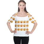 Halloween Pumpkin Emojis Women s Cutout Shoulder Tee