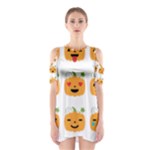 Halloween Pumpkin Emojis Women s Cutout Shoulder One Piece