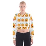 Halloween Pumpkin Emojis Women s Cropped Sweatshirt