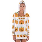 Halloween Pumpkin Emojis Women s Long Sleeve Hooded T-shirt