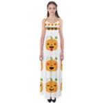 Halloween Pumpkin Emojis Empire Waist Maxi Dress