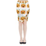 Halloween Pumpkin Emojis Midi Wrap Pencil Skirt