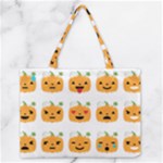 Halloween Pumpkin Emojis Medium Zipper Tote Bag