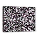 Pink Leopard Print Canvas 16  x 12  (Stretched)