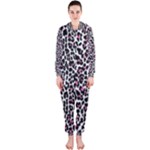 Pink Leopard Print Hooded Jumpsuit (Ladies)